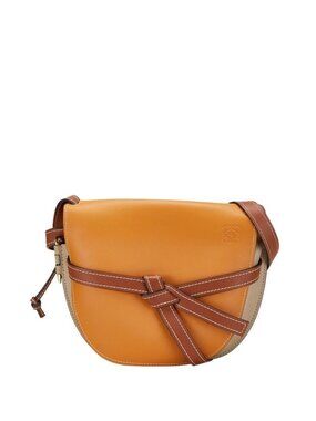 Loewe Anagram Gate Crossbody Shoulder Bag Brown Grey Leather
